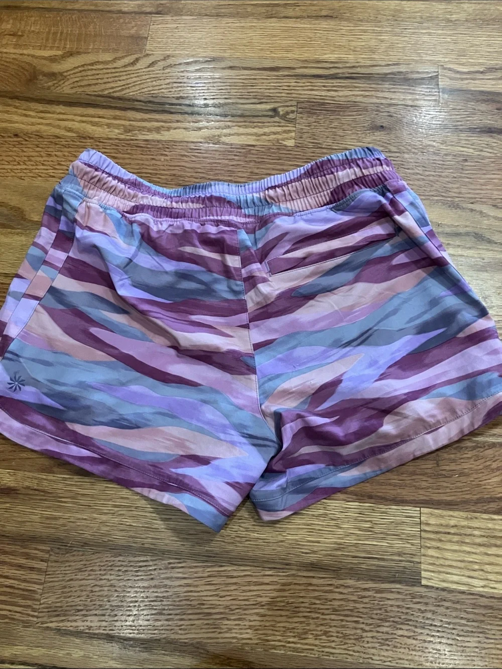 Athleta Girls Light Pink Tank with Pink & Purple Camo Shorts Sz 14 EUC